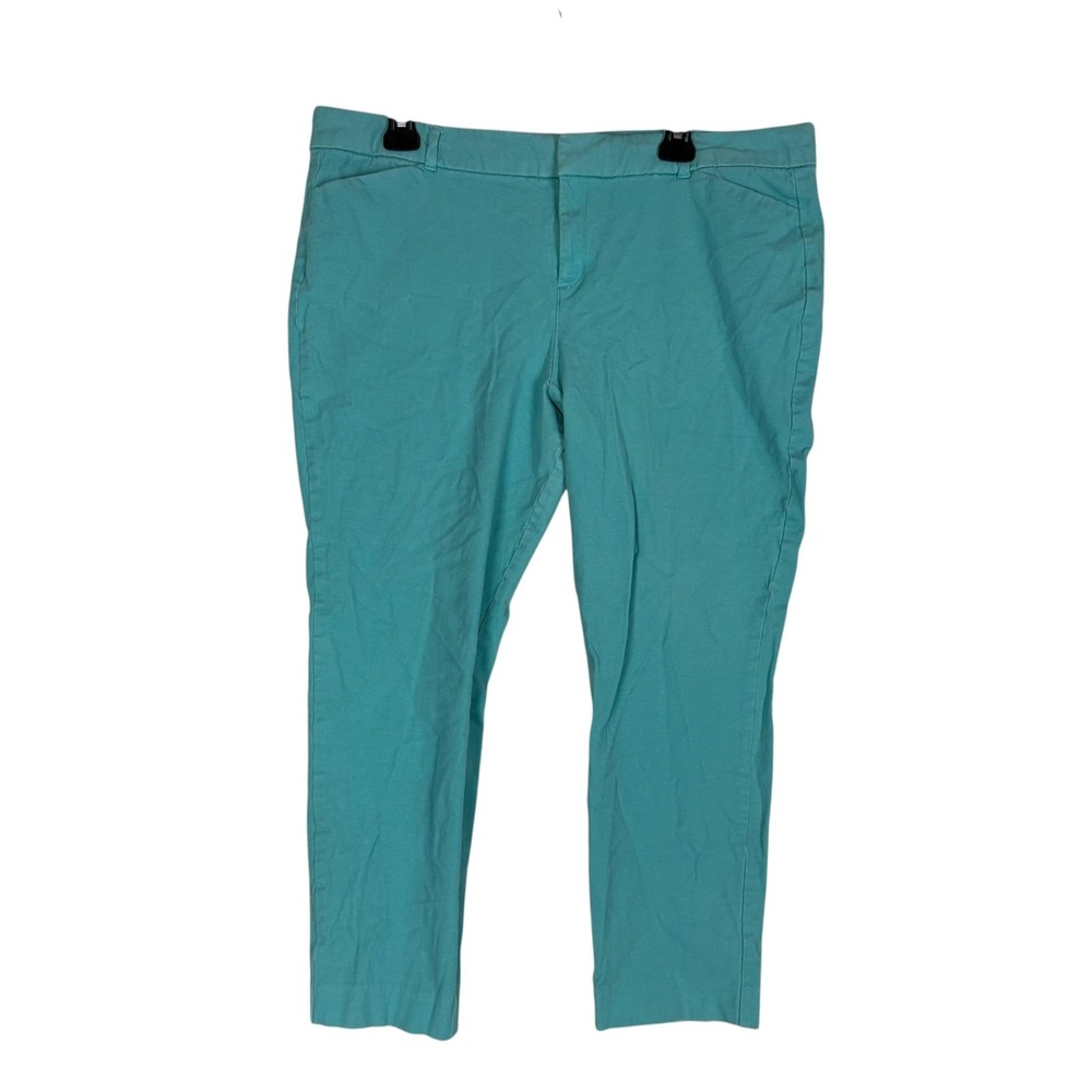 Old Navy Pixie Pants Womens 18 Blue Ankle Twill Slim Stretch Chino Work